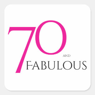 Zeventig en Fabulous Minimal Roze 70ste Verjaardag Vierkante Sticker
