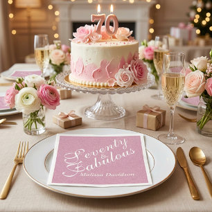 Zeventig en Fabulous Roze Glitter Verjaardag Servet