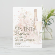 Zeventig & Fabulous Champagne Bloemen 70ste Verjaa