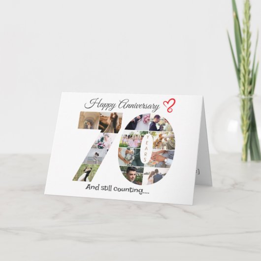 Zeventig jaar bruiloft Jubileum fotokaart Bedankkaart (Voorkant)