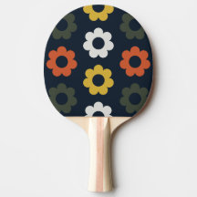 Zeventig Retro Club Bloempatroon Tafeltennis