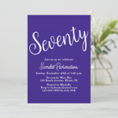 Zeventig Script Donker Paarse 70ste verjaardagsfee Kaart (Staand voorkant)