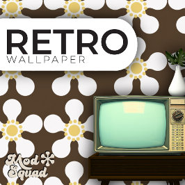 Zeventiger jaren Mod bloemenpatroon Behang