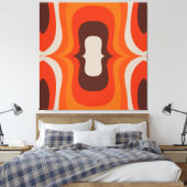 Zeventiger Mega Mod sinaasappel 40x40 kunst aan de Canvas Afdruk (Insitu (Slaapkamer))