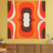 Zeventiger Mega Mod sinaasappel 40x40 kunst aan de Canvas Afdruk (Insitu (Woonkamer))