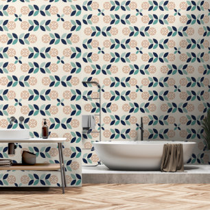 Zeventiger Mod bloem patroon Wallpaper Behang