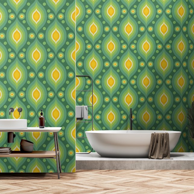 Zeventiger Mod patroon Behang (Badkamer)