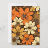 Zeventiger Retro Bloemenbruiloft Save The Date (Achterkant)