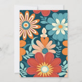 Zeventiger Retro Bloemenbruiloft Save The Date (Achterkant)