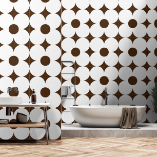 Zeventiger retro bloemenpatroon behang