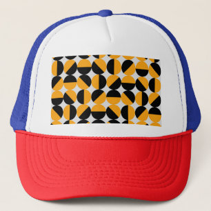 Zeventiger stijl, geometrische halve cirkels. trucker pet