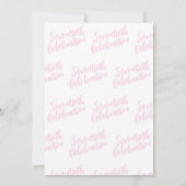 Zeventigste Verjaardag Roze Script Kaart (Achterkant)