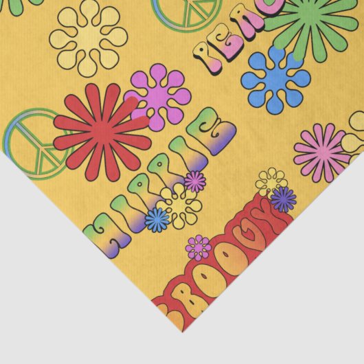 Zeventij hippie-patroonpapier tissuepapier (Detail)