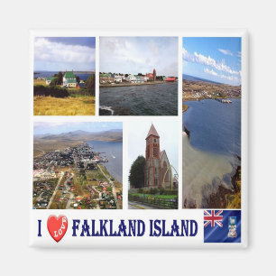 zFK003 FALKLAND Islands I Love, Mosaic, Fridge Magneet