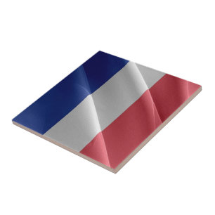 zFR002 Waving Franse VLAG, Frankrijk, Tegeltje