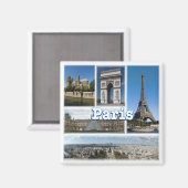 zFR032 TOUR EIFFEL en PARIS, Frankrijk, EuropeFrid Magneet (Voorkant / Achterkant)