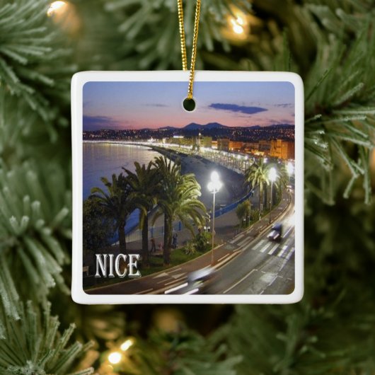 zFR085 NICE NIZZA French Riviera, Frankrijk, Keramisch Ornament (Boom)