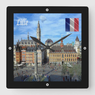 zFR136 panorama van LILLE, Frankrijk, Europa, Vierkante Klok