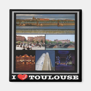 zFR137 TOULOUSE "I Love", Frankrijk, Fridge Magnet Magneet