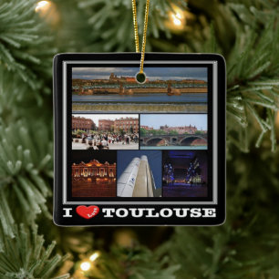 zFR137 TOULOUSE "I Love", Frankrijk, Keramisch Ornament