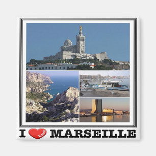 zFR139 MARSEILLE "I Love", Frankrijk, Fridge Magneet
