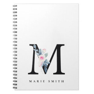 ZFT BLUSH BLUE FLORAL ALPHABETS NAME BRIEF M NOTITIEBOEK