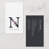 ZFT BLUSH BLUE FLORAL ALPHABETS NAME BRIEF N VISITEKAARTJE (Voorkant / Achterkant)