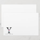 ZFT BLUSH BLUE FLORAL ALPHABETS NAME BRIEF Y BRIEFPAPIER (Voorkant / Achterkant)