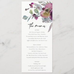 ZFT PEACH PAARSE LILA WATERVERF FLORAL WEDING MENU