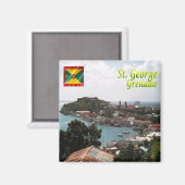 zGD006 SAINT GEORGE, Grenada, Amerika, Fridge Magneet (Voorkant / Achterkant)