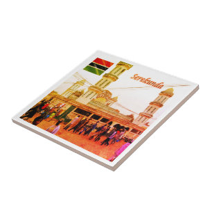 zGM007 SEREKUNDA, Gambia, Bundung-moskee, Tegeltje