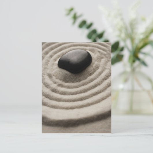 zgn. tuinen met pruimen op gerookt zand briefkaart (Staand voorkant)