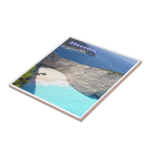 zGR028 ZANTE, Navagio Beach, Griekenland, Tegeltje (Zijkant)