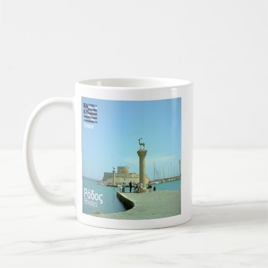 zGR038 RHODES, Grèce, Mug de café (Gauche)