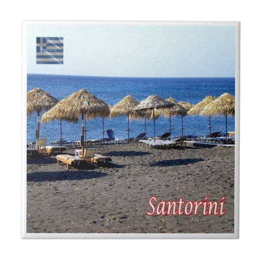 zGR082 SANTORINI Lava Beach, Griekenland, Tegeltje (Voorkant)