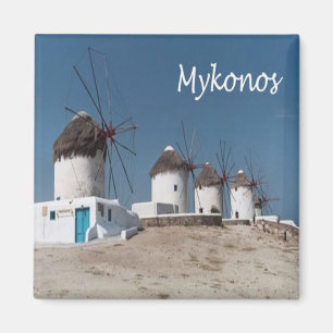 zGR109 MYKONOS, Windmolens, Griekenland, Koelkast Magneet