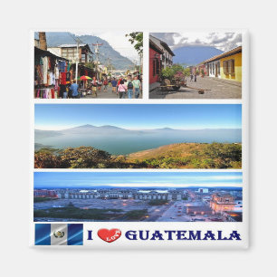 zGT017 GUATEMALA I Love, Mosaic, America, Fridge Magneet