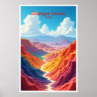 Zhangye Danxia China Reisposter Poster