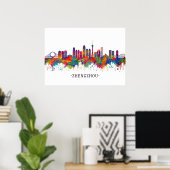 Zhengzhou China Skyline Poster (Thuiskantoor)