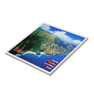 ZHI006 KAUAI, HAWAII, Uitzicht vanuit de lucht, Oc Tegeltje
