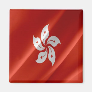 zHK002 Waving FLAG Hong Kong, Koelkast Magneet