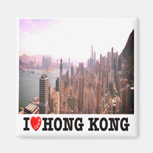zHK015 I Love HONG KONG, Asia, Fridge Magnet Magneet