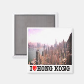 zHK015 I Love HONG KONG, Asie, Aimant frigo (Recto/Verso)