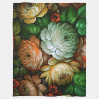 Zhostovo  Russisch Floral Pattern Fleece Deken