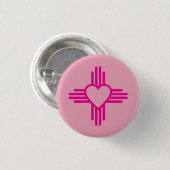 Zia Heart Pink Button (Voorkant /achterkant)