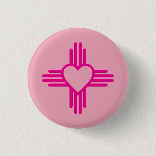 Zia Heart Pink Button (Voorkant)