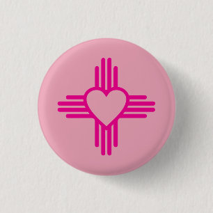 Zia Heart Pink Button