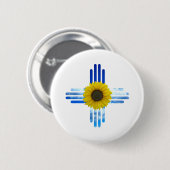 Zia Sky en Sunflower Ronde Button 5,7 Cm (Voorkant /achterkant)