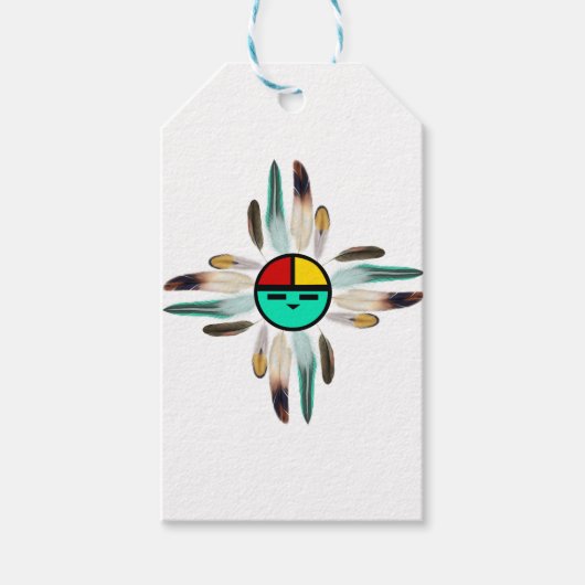 Zia Sun God met de veren Cadeaulabel (Voorkant)