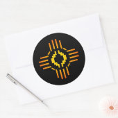 Zia Sun Sign Ronde Sticker (Envelop)